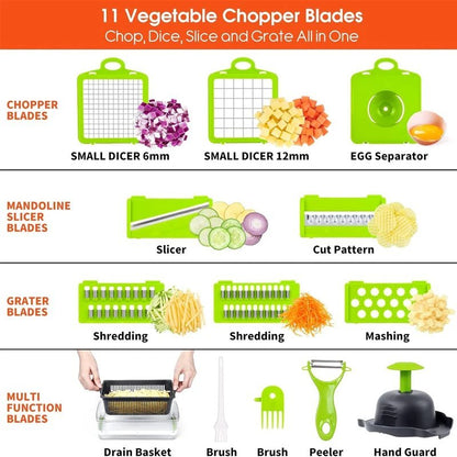 16 in 1 Multifunctional Vegetable Chopper Food Grater