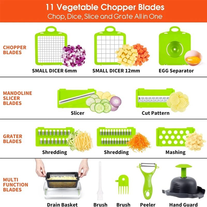 16 in 1 Multifunctional Vegetable Chopper Food Grater